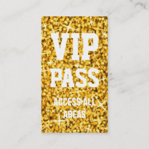 Glitz "Gold" "VIP PASS" Visitenkarte