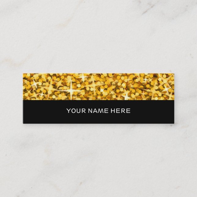 Glitz "Gold" Visitenkarte schwarz (Vorderseite)
