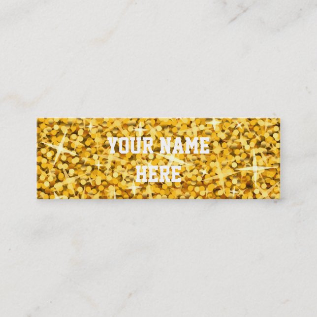 Glitz-"Gold" Visitenkarteschablone dünn Mini Visitenkarte (Vorderseite)