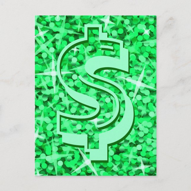 Glitz Green Dollar Postkarte (Vorderseite)