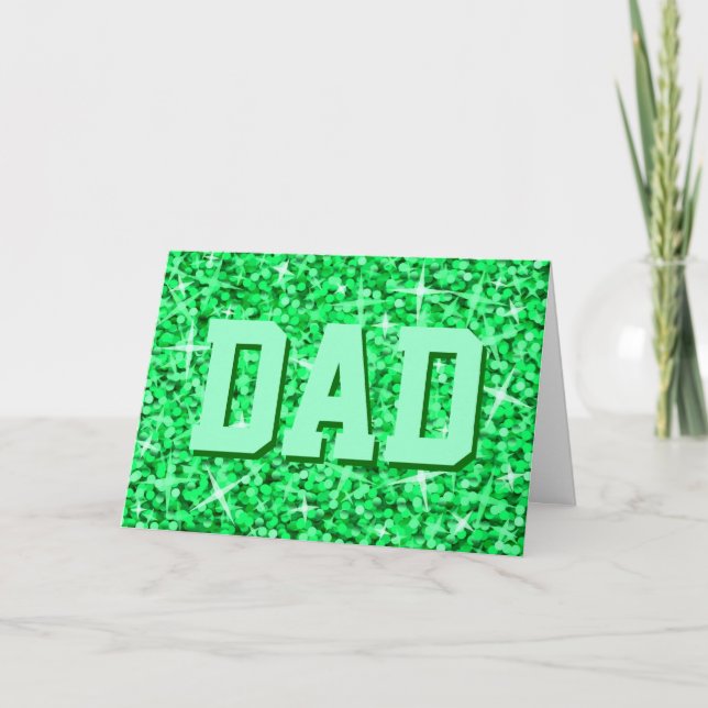 Glitz Green 'VATER' 'Happy Vatertag' Karte (Vorderseite)