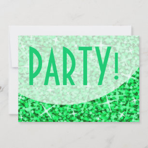 Glitz Grüne Kurve 'Party' Einladung! Einladung