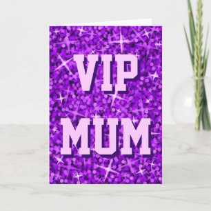 Glitz lila "VIP-MAMA" Grußkarte Karte