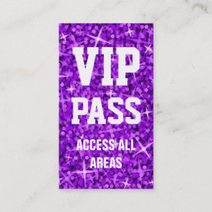 Glitz Lila "VIP PASS"-Visitenkarte Visitenkarte