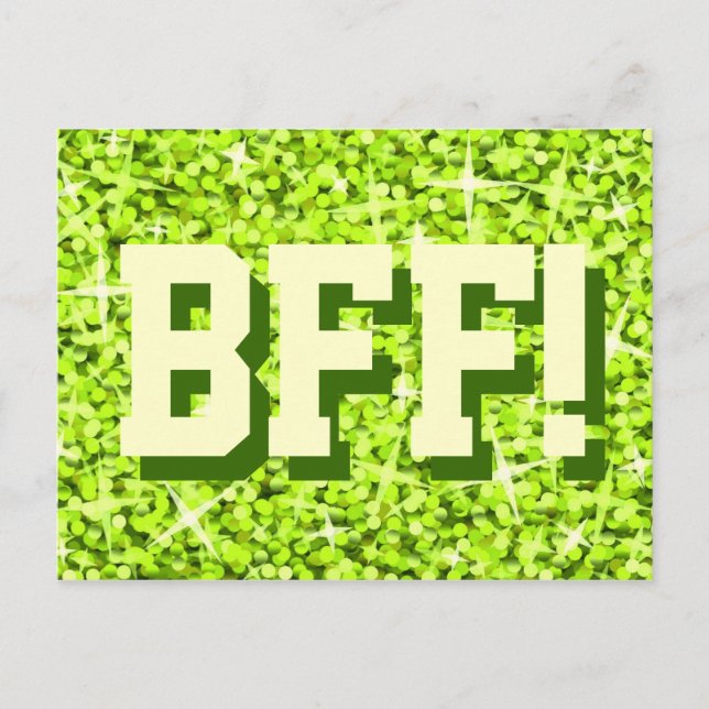 Glitz Limone "BESTE FREUNDIN" Postkarte (Vorderseite)
