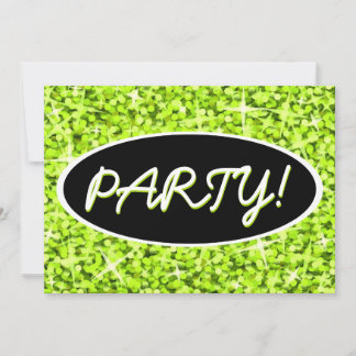 Glitz Limones "Party", ovales Schwarz Einladung