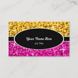 Glitz-Mischungs-"Gold" rosa schwarze ovale Visitenkarte