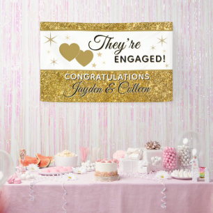 Glitz!! Personalisiertes Verlobungsbanner Banner