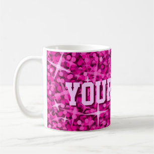 Glitz Pink druckt Tasse "Ihr Text"