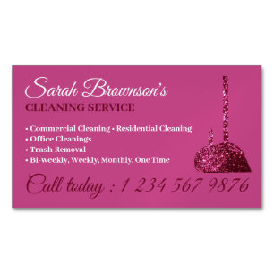 Glitz Pink Glamour-Reinigungsdienst Gebäudereinigu Magnetische Visitenkarte