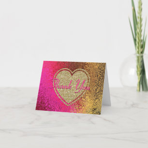 Glitz Pink & Gold Vielen Dank Dankeskarte