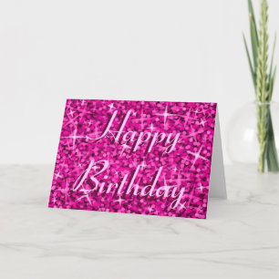 Glitz Pink "Happy Birthday" Kartenband Karte