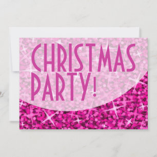 Glitz Pink-Kurve Einladung "Weihnachts-Party"