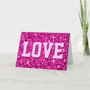 Glitz Pink 'LIEBE' 'Valentinstag' Karte