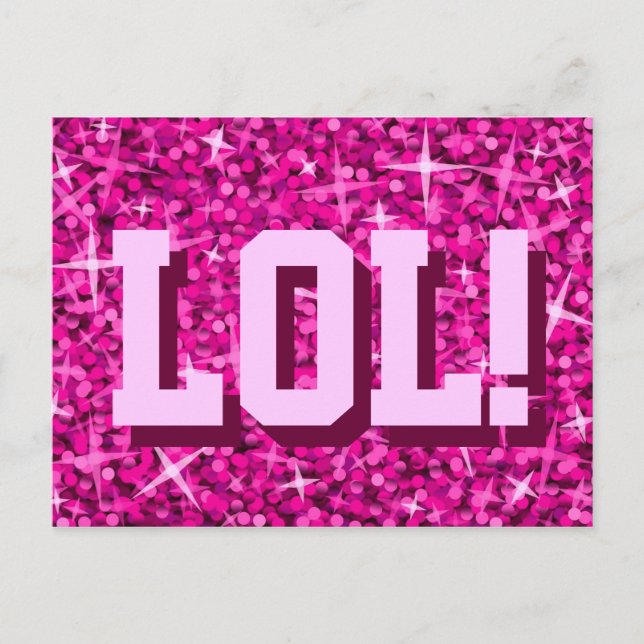 Glitz Pink 'LOL' Postkarte (Vorderseite)
