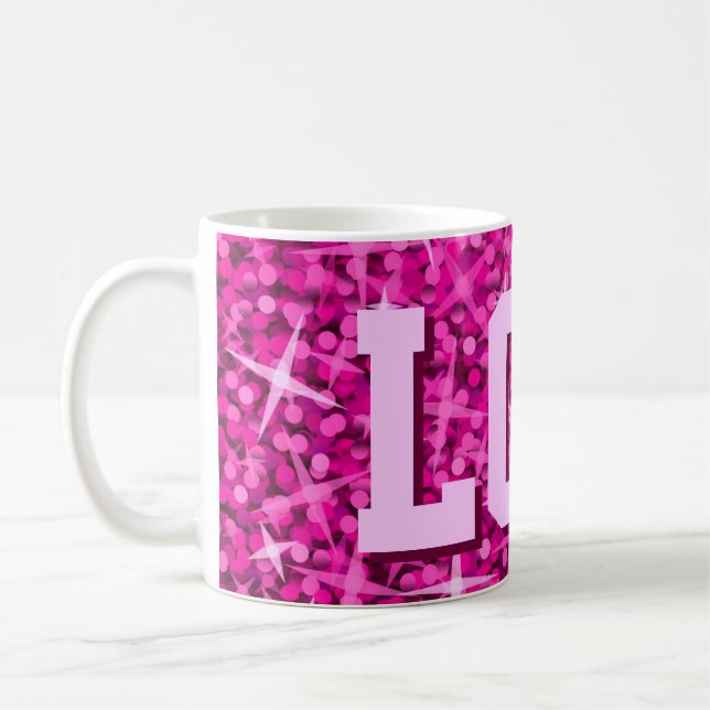 Glitz Pink Print Tasse 'LOL' (Links)