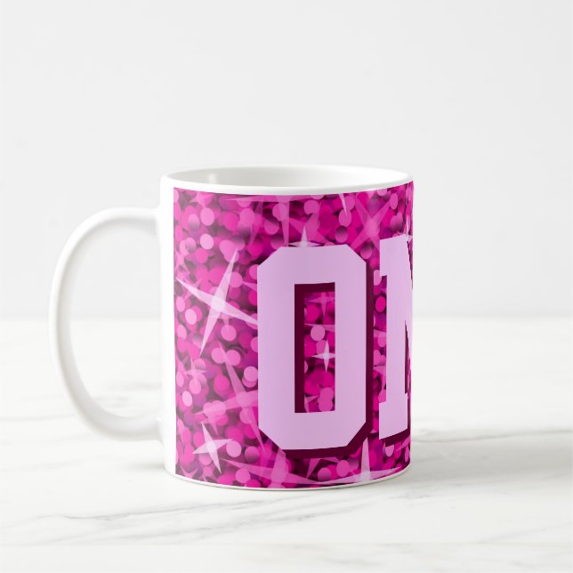 Glitz Pink Print Tasse 'OMG'! (Links)