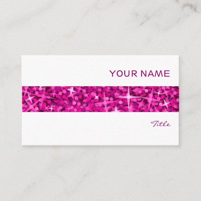 Glitz Pink Strip Visitenkarte weiß (Vorderseite)