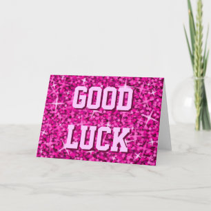 Glitz Pink 'Viel Glück'-Karte Karte