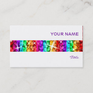 Glitz Rainbow Strip Visitenkarte weiß