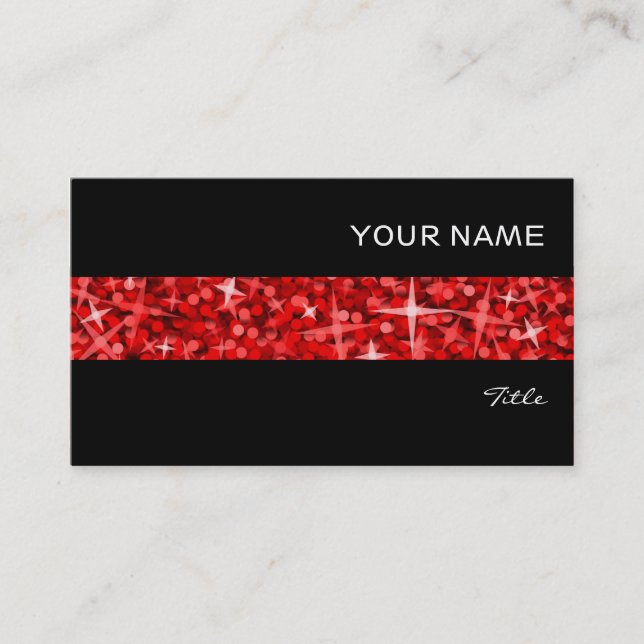 Glitz Red Stripe Visitenkarte schwarz (Vorderseite)