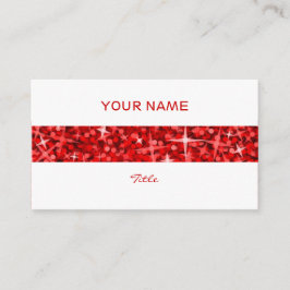 Glitz Red Stripe Visitenkarte weiß hinten