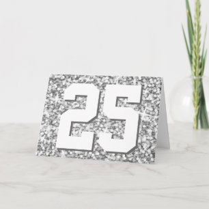 Glitz "Silber" '25' 'Frohe Jubiläum' Karte