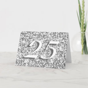 Glitz "Silber" '25' Jubiläumskarte Karte