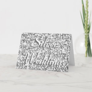 Glitz "Silber" 'Silberhochzeit' Grußkarte Karte