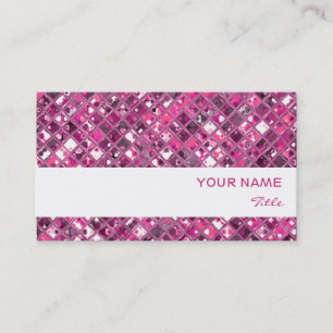 Glitz Tiles Hot Pink 1 druckweiß Streifen Visitenkarte