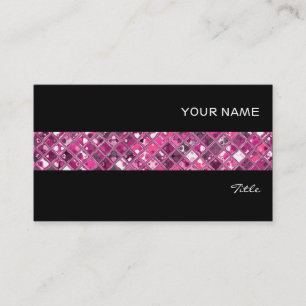 Glitz Tiles Hot Pink 1 Fliesenstreifen schwarz Visitenkarte