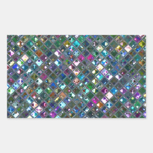 Glitz Tiles Multicolored 2 Rechteck Rechteckiger Aufkleber