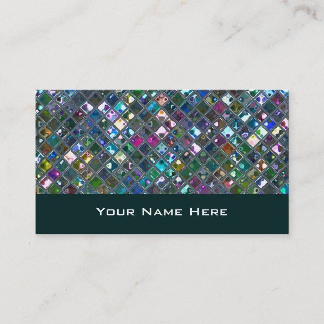 Glitz Tiles Multicolored 2 Visitenkarte aquamarin (Vorderseite)