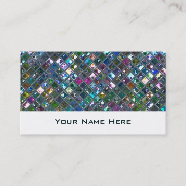 Glitz Tiles Multicolored 2 Visitenkarte weiß (Vorderseite)