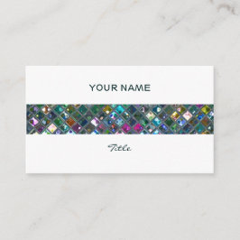 Glitz Tiles Multicolored 2print Streifen weiß Rück Visitenkarte