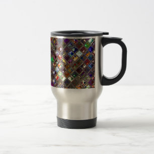 Glitz Tiles Multicolored Print Trag Mug Reisebecher