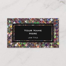 Glitz Tiles Schwarzes Rechteck in mehrfarbigen Far Visitenkarte