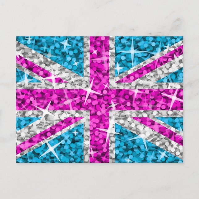 Glitz UK Pink Postcard Postkarte (Vorderseite)