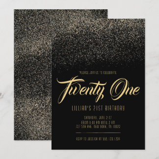 Glitz und Glam 21. Geburtstag Einladungen