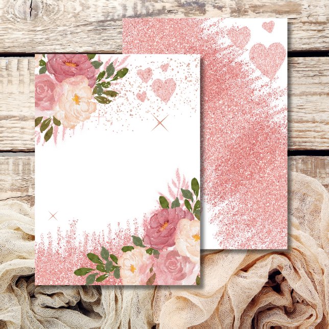 Glitz und Glam rosa Rose Gold-Sparklopfen Einladung (Von Creator hochgeladen)