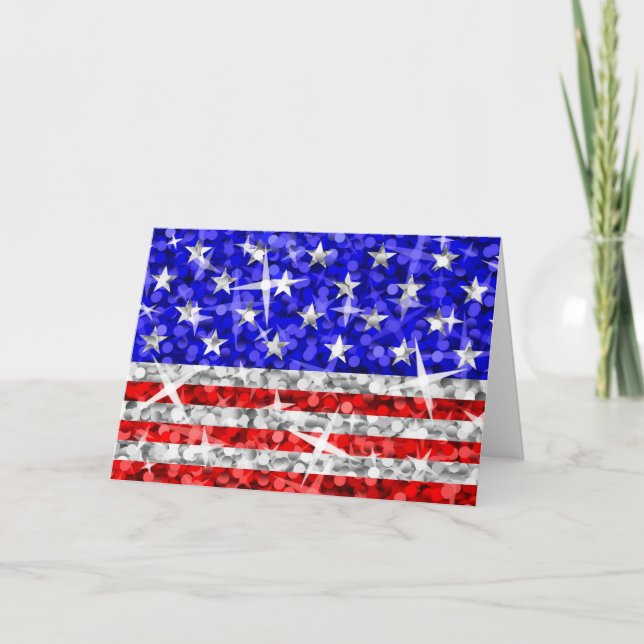 Glitz USA "Your Text" Grüße Karte (Vorderseite)