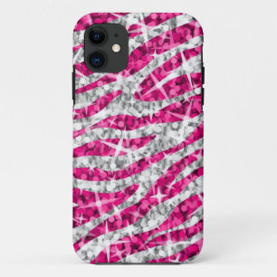 Glitz Zebra Pink iPhone Gehäuse (horizontal) 11 Hülle
