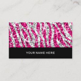 Glitz Zebra Pink Visitenkarte schwarz
