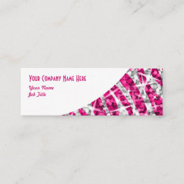Glitz Zebra Rosa, weißer Bogenschwanz Mini Visitenkarte