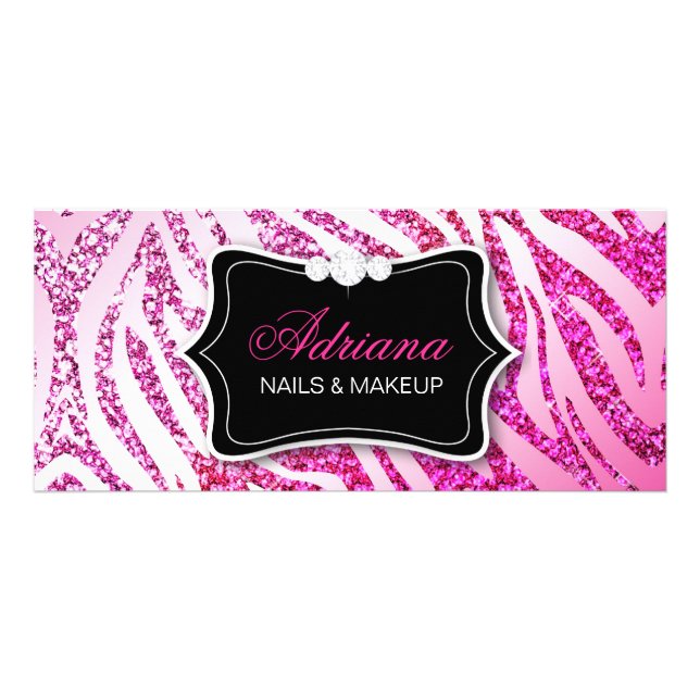 Glitzer311 zebra-Rosa Werbekarte (Vorne)