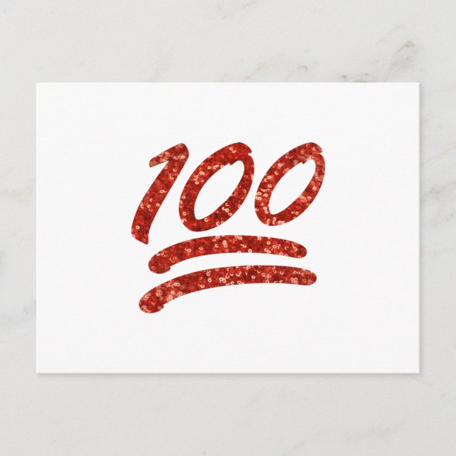 Glitzer 100 Emoji Postkarte (Vorderseite)