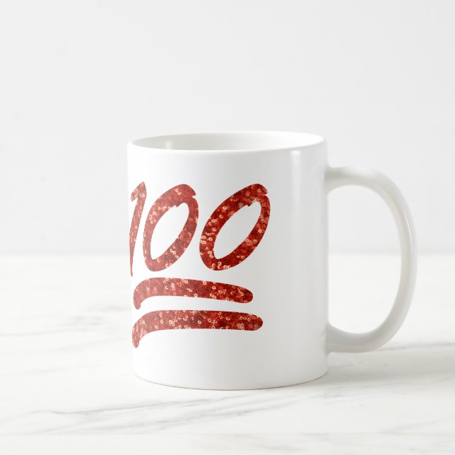 Glitzer 100 Emoji Tasse (Rechts)