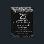 Glitzer 25. Hochzeitstag Einladung<br><div class="desc">Eleganter Imitat Gold Glitzer mit schimmernden Konfetti Highlights auf der Ober- und Untergrenze. Alle Texte sind individuell einstellbar und lassen sich für Ihr eigenes Party leicht ändern. Großartiges elegantes 25-jähriges Template Design.</div>