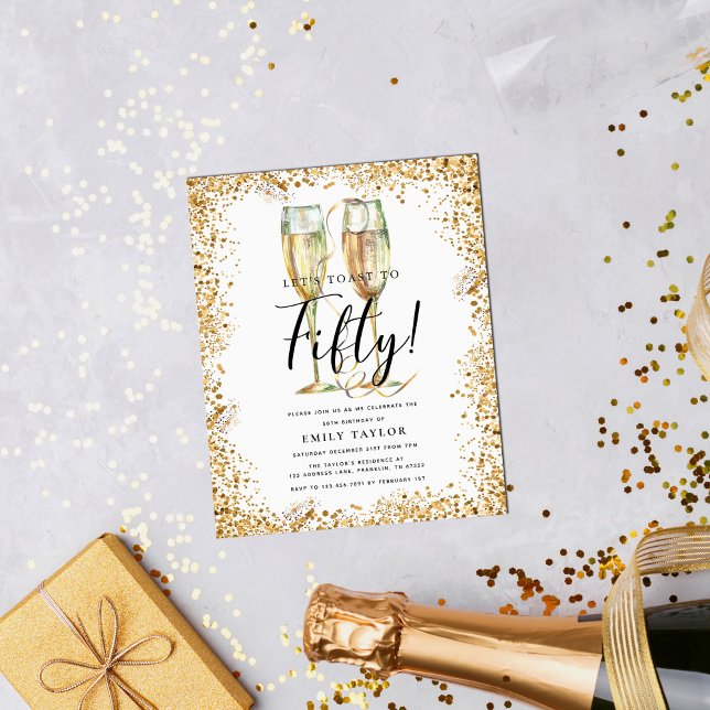 Glitzer 50. Geburtstagspartei Einladung (Von Creator hochgeladen)