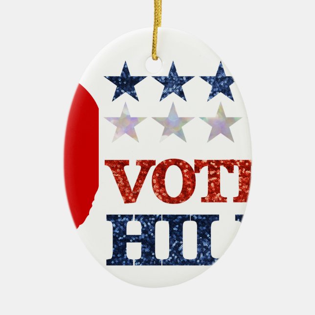 Glitzer-Abstimmung hillary Keramikornament (Vorne)